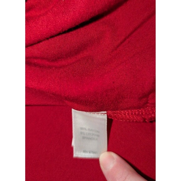 J Jill Cardigan Women’s XL Wearever Pleated Peplum Red Jacket Travel Modern - Picture 9 of 10